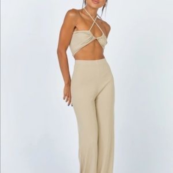 Princess Polly Beige Pants and Crop Top Set * New - Picture 3 of 12